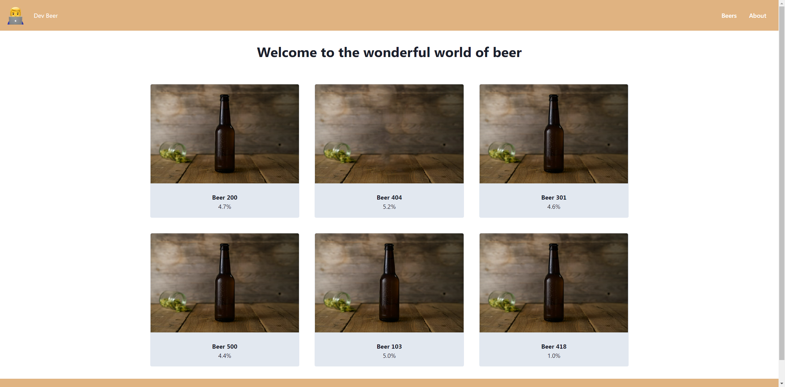 Devbeer.com - Beers page