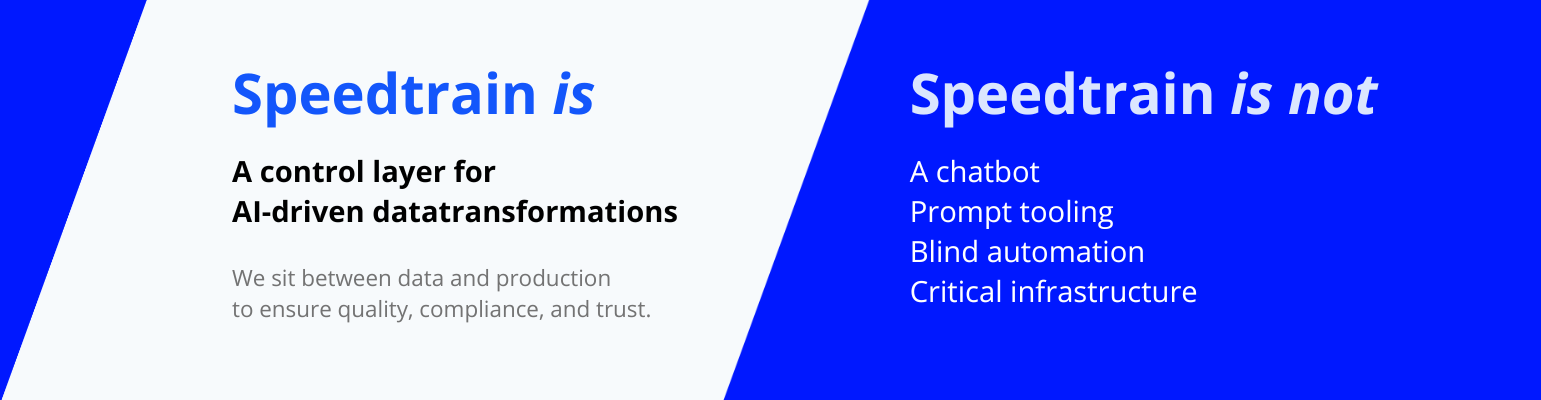 A model describing what Enterspeed Speedtrain is and isn't