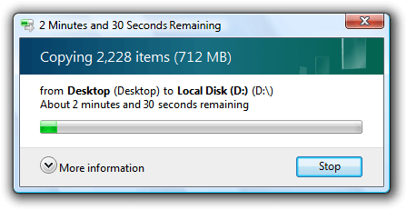 Example og progress bar used in Windows